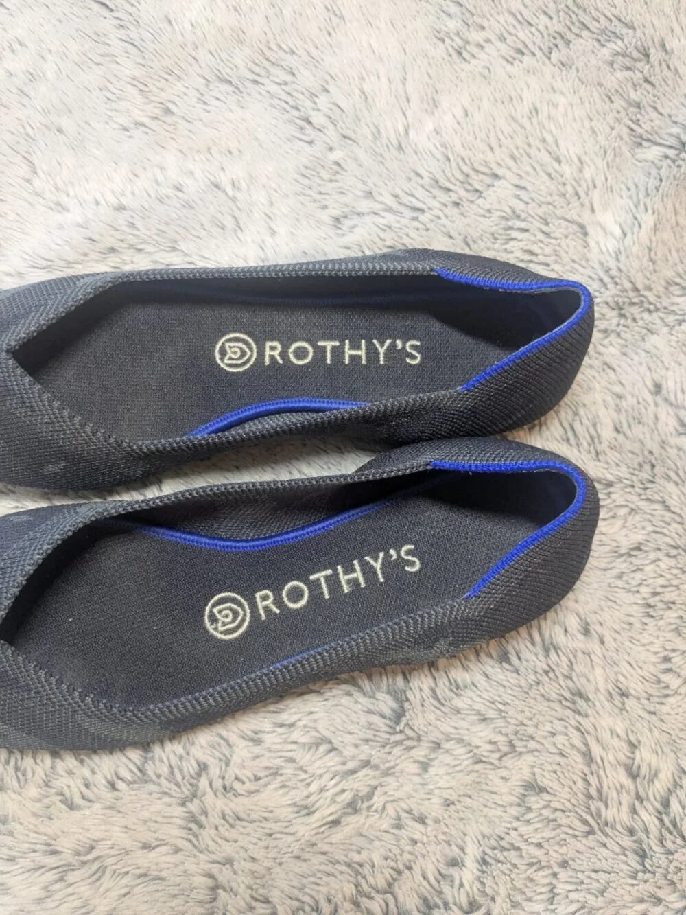Rothy’s Point Camo Gray Black Flats Pointed Toe Size 8.5